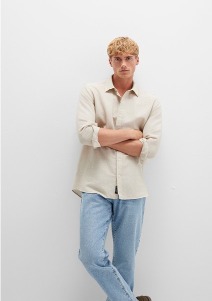 Çizgili Bej Gömlek 0211704-90925