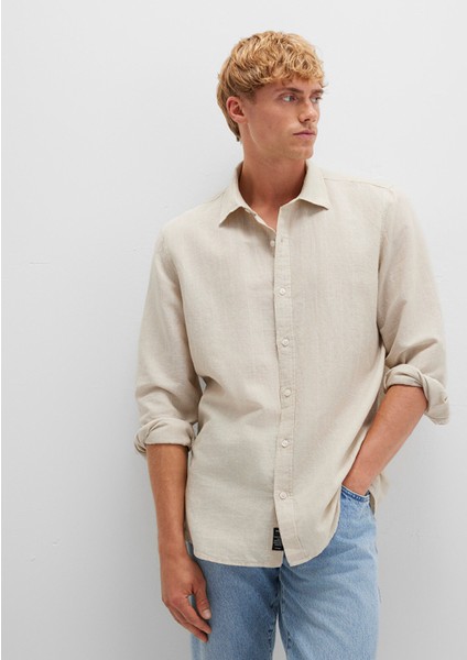 Çizgili Bej Gömlek 0211704-90925