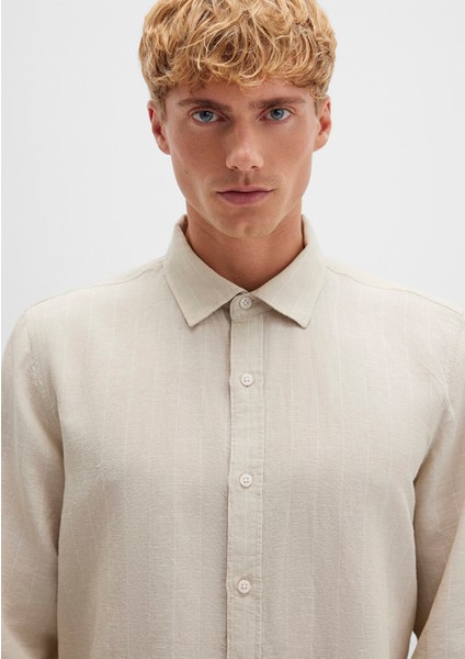 Çizgili Bej Gömlek 0211704-90925