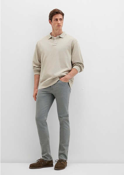 Marcus Gölge Gri Comfort Gabardin Pantolon 0035180922