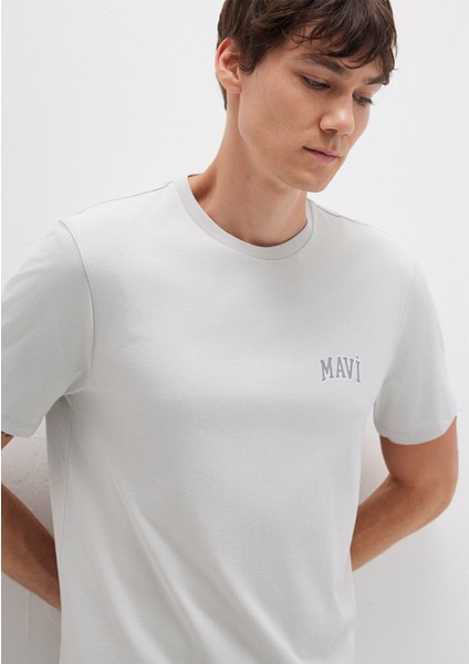 Mavi Logo Baskılı Gri Tişört 0611714-70074