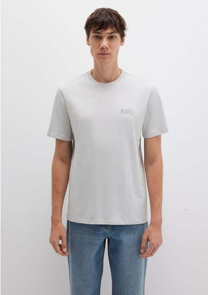 Mavi Logo Baskılı Gri Tişört 0611714-70074