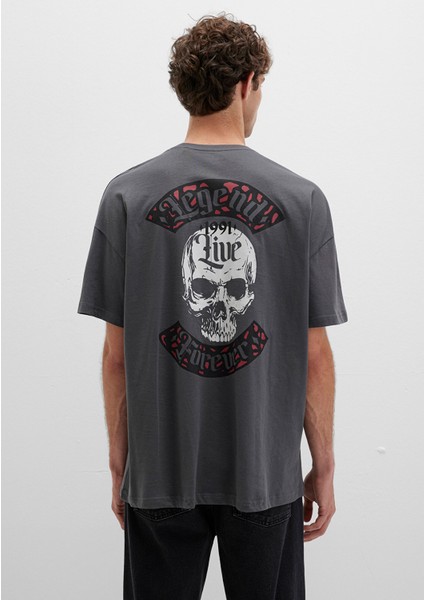 Kuru Kafa Baskılı Antrasit Tişört 0612704-70088