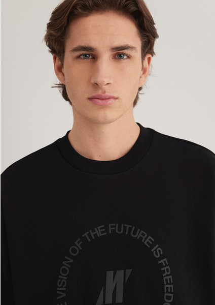 Mavi Pro Baskılı Siyah Sweatshirt 0S10355-71379