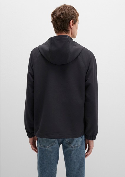 Su İtici Kapüşonlu Siyah Ceket 0110610-71379