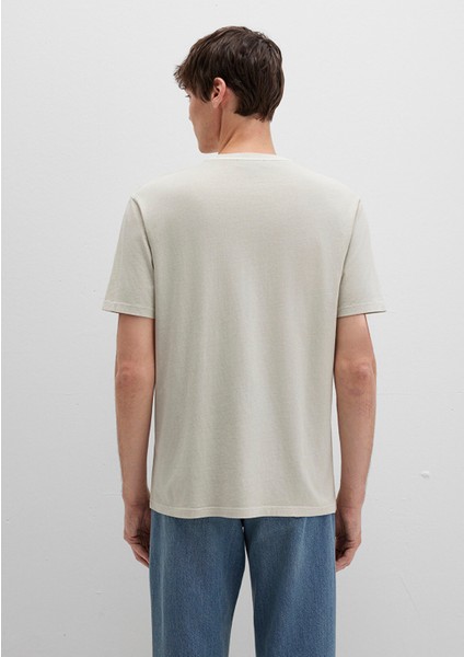 Mavi Baskılı Bej Tişört 0612933-70134