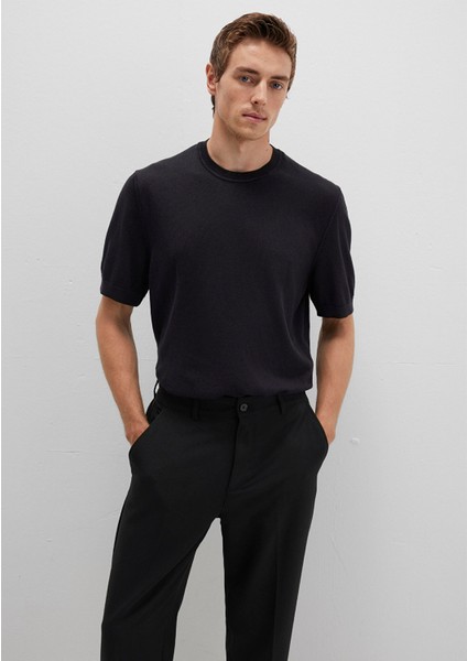Kısa Kollu Siyah Triko Tişört 0710312-900
