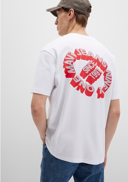 Mavi Jeans Baskılı Beyaz Tişört 0612898-620