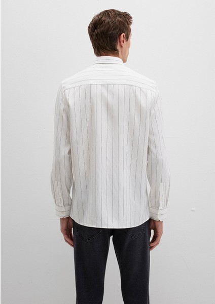 Çizgili Beyaz Gömlek 0211665-90898