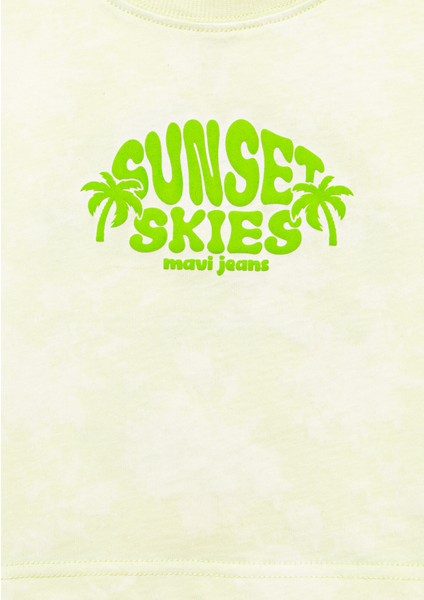 Baskılı Batik Yeşil Tişört 7610324-90385