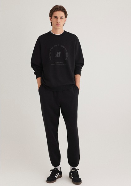 Mavi Pro Baskılı Siyah Sweatshirt 0S10355-71379