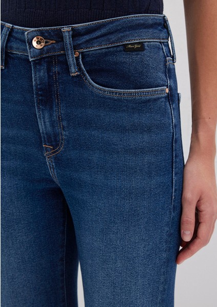 Cindy Gold Shape Koyu Mavi Jean Pantolon 100277-33687