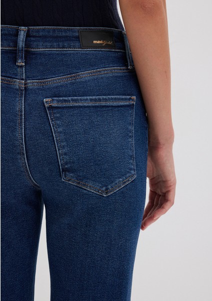 Cindy Gold Shape Koyu Mavi Jean Pantolon 100277-33687