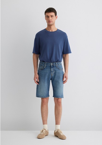Brian 90LAR Indigo Mavisi Jean Şort 0418487835
