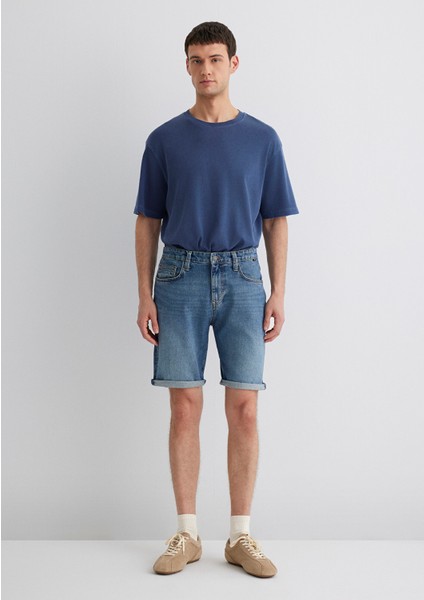 Brian 90LAR Indigo Mavisi Jean Şort 0418487835