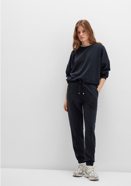 Lux Touch Siyah Modal Eşofman Altı 1600453-900