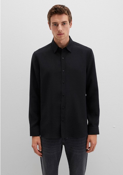 Siyah Tencel Tm Liyosel Gömlek 0211659-900