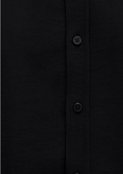Siyah Tencel Tm Liyosel Gömlek 0211659-900