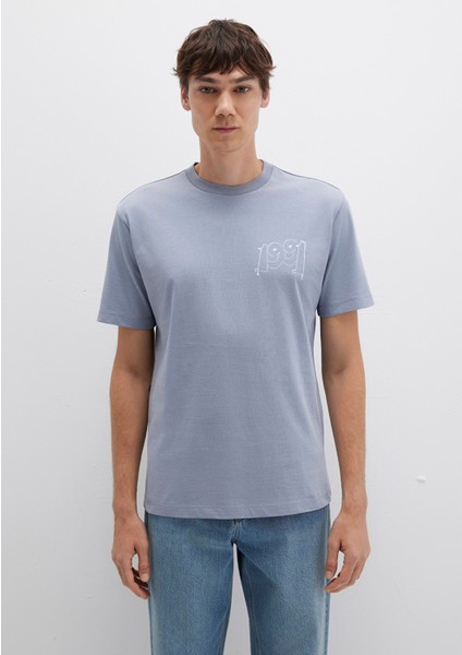 1991 Baskılı Mavi Tişört 0612908-86584