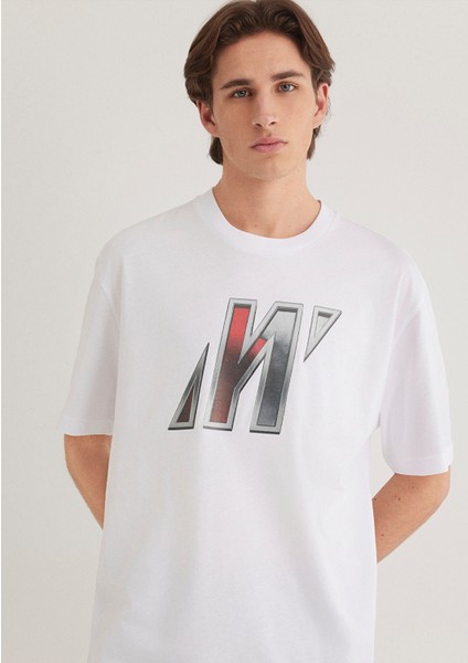 Mavi Pro Logo Baskılı Beyaz Tişört 0612750-620