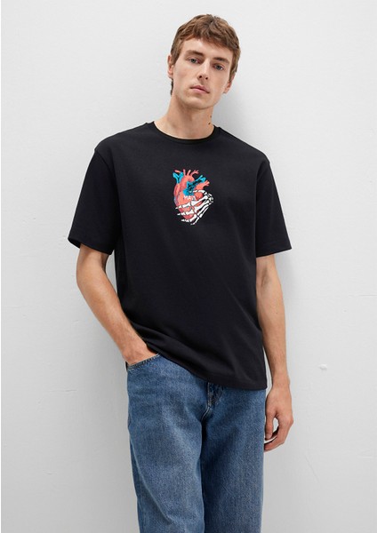 Sırt Baskılı Siyah Tişört 0612931-900