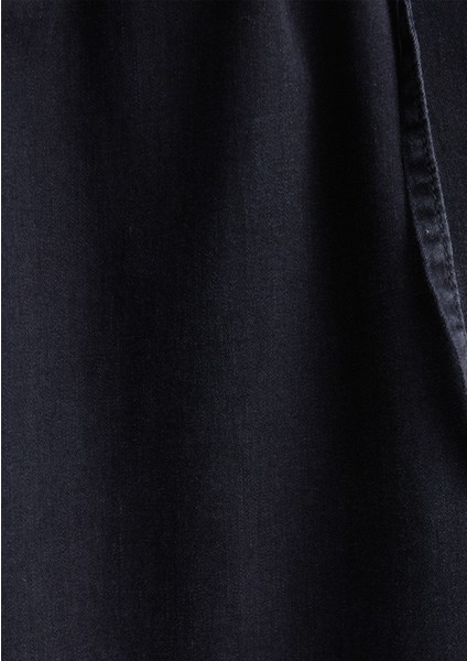 Suzy Gold Klasik Puslu Siyah Jean Elbise 130317-89755