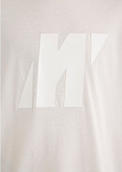 Mavi Pro Baskılı Ekru Tişört 0612752-70057