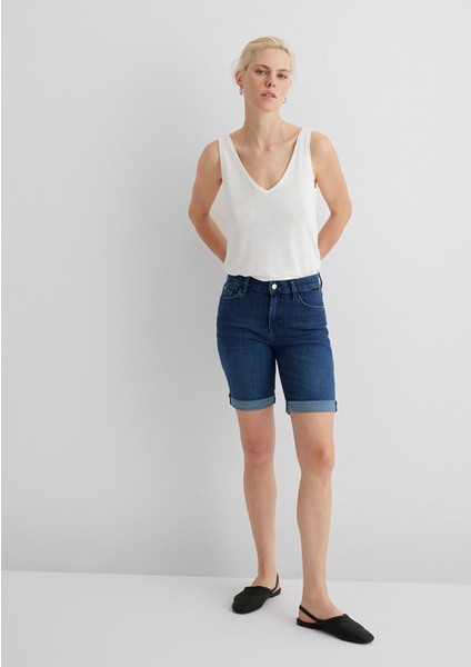 Alexis Gold Klasik Koyu Mavi Jean Şort 1441528584