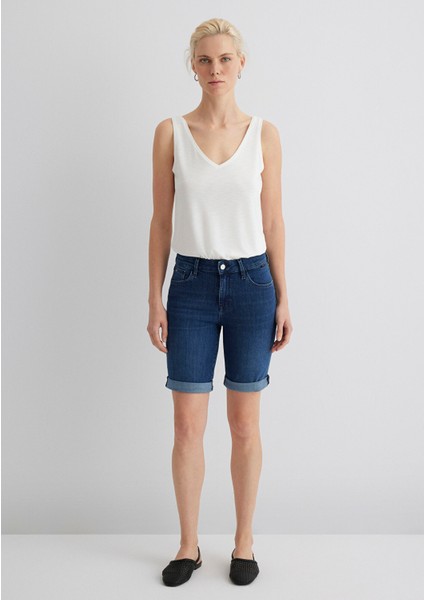 Alexis Gold Klasik Koyu Mavi Jean Şort 1441528584