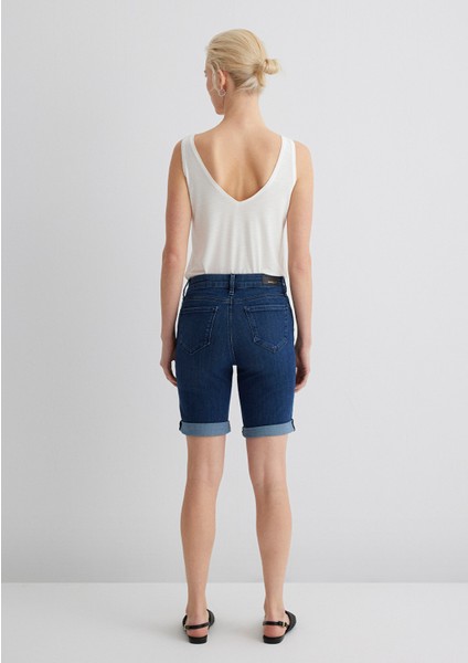 Alexis Gold Klasik Koyu Mavi Jean Şort 1441528584