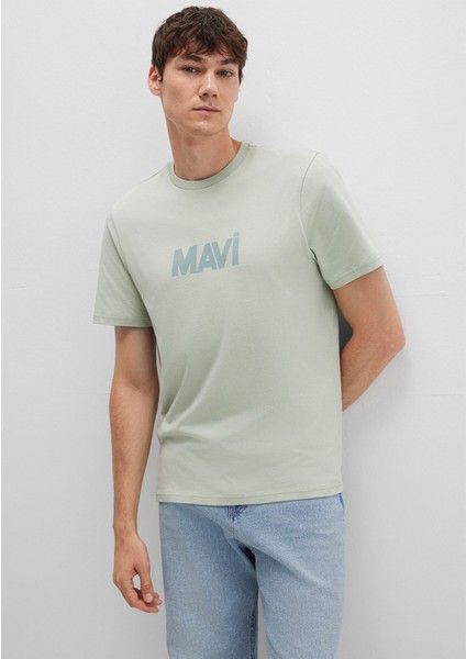 Mavi Logo Baskılı Yeşil Tişört 0612896-83995