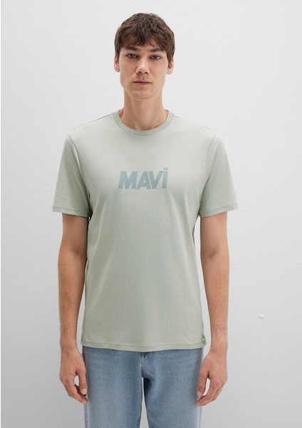 Mavi Logo Baskılı Yeşil Tişört 0612896-83995