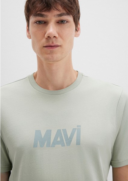 Mavi Logo Baskılı Yeşil Tişört 0612896-83995