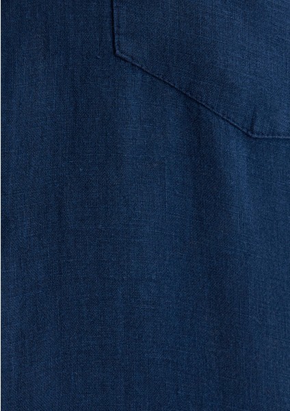 Lacivert Keten Gömlek 0211473-82183