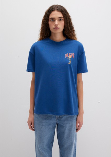 Kedi Logo Baskılı Lacivert Tişört 1613283-82625