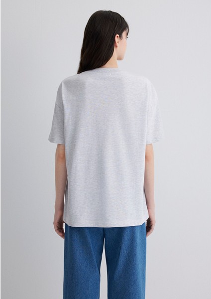 Kedi Baskılı Gri Tişört 1613097-88467