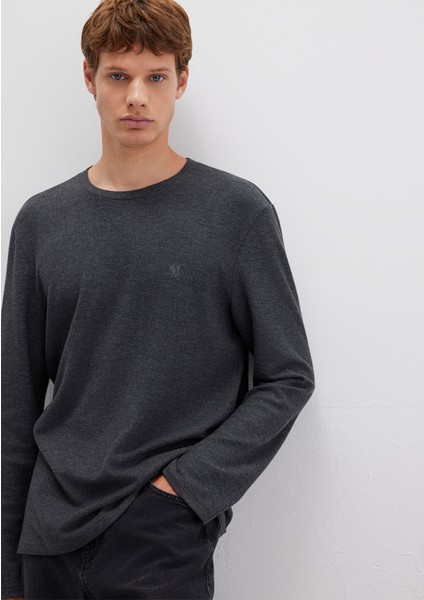 Uzun Kollu Antrasit Basic Tişört 065755-29758