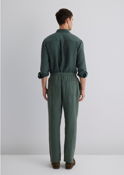 Yeşil Keten Pantolon 0010358-71598