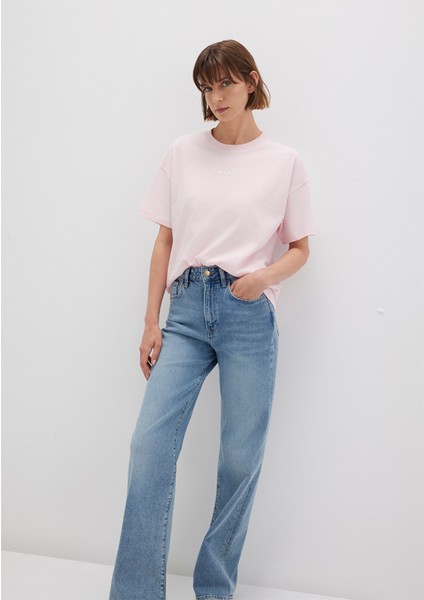 Mavi Baskılı Pembe Tişört 1612518-89200