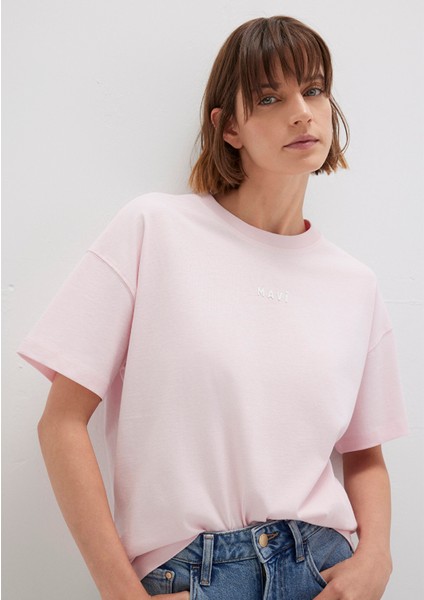 Mavi Baskılı Pembe Tişört 1612518-89200