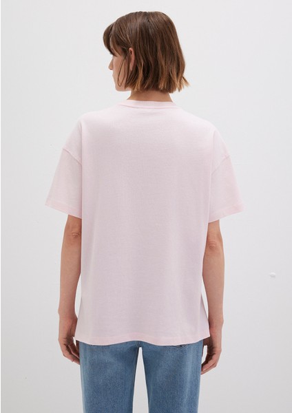 Mavi Baskılı Pembe Tişört 1612518-89200