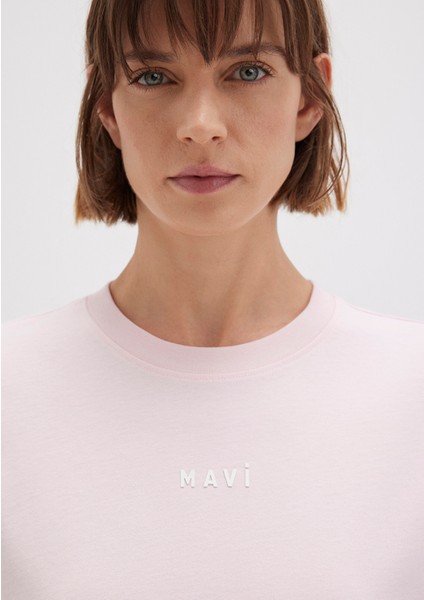 Mavi Baskılı Pembe Tişört 1612518-89200