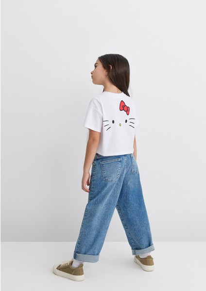 Hello Kitty Baskılı Beyaz Tişört 7610307-620