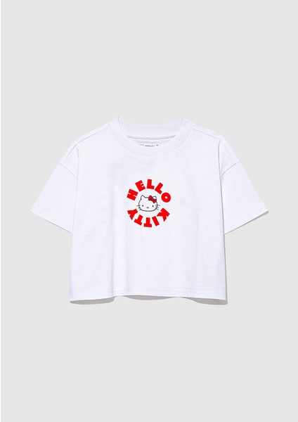 Hello Kitty Baskılı Beyaz Tişört 7610307-620