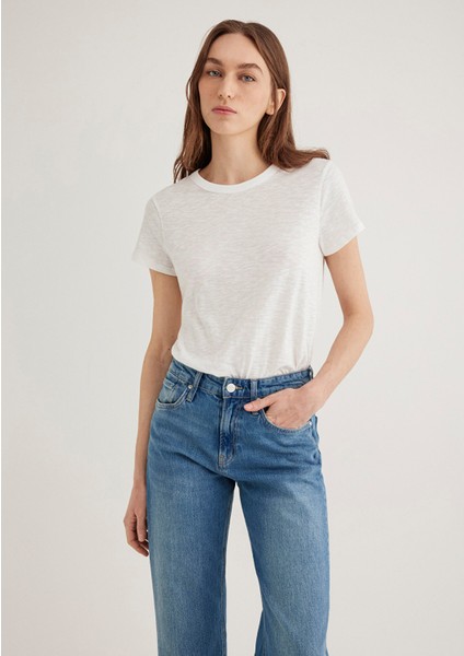 Ekru Basic Tişört 1613075-70057