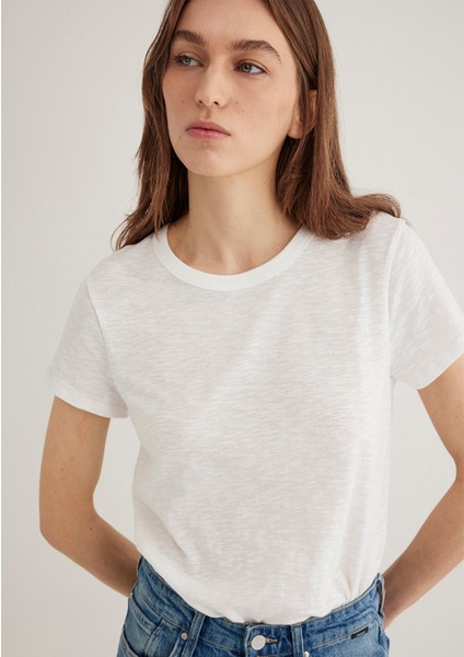 Ekru Basic Tişört 1613075-70057