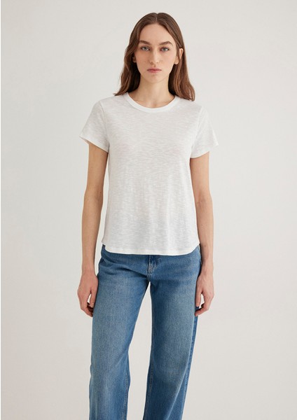 Ekru Basic Tişört 1613075-70057
