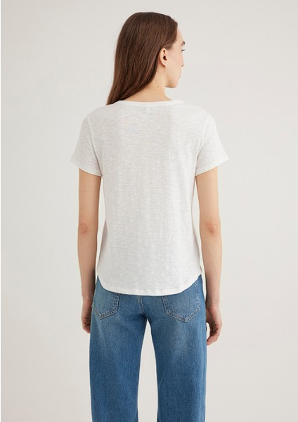 Ekru Basic Tişört 1613075-70057