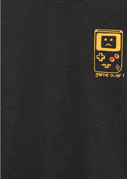 Baskılı Antrasit Tişört 6610257-70087