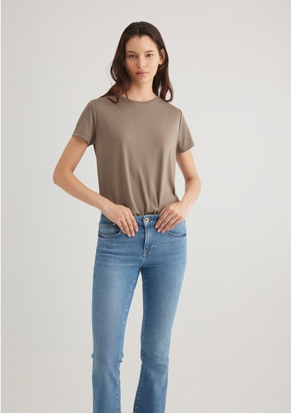 Lux Touch TENCEL TM Kahverengi Modal Tişört 1612693-83866